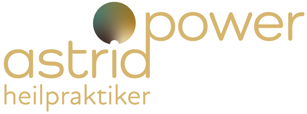 Logo mit dem Namen Astrid Opower, Schrift in Gold, zweizeilig, Heilpraktikerin
